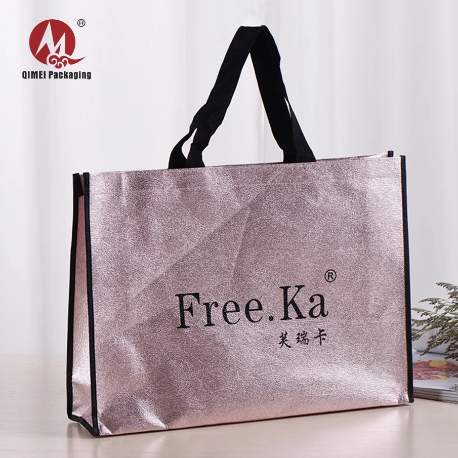 folding stand up pp fabric tote non woven shopping bag for gift
