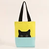 Cute Printed Cat Tote Bag Promotional Shopping Gift Cheap Cotton Canvas Bag Custom Cotton Bag