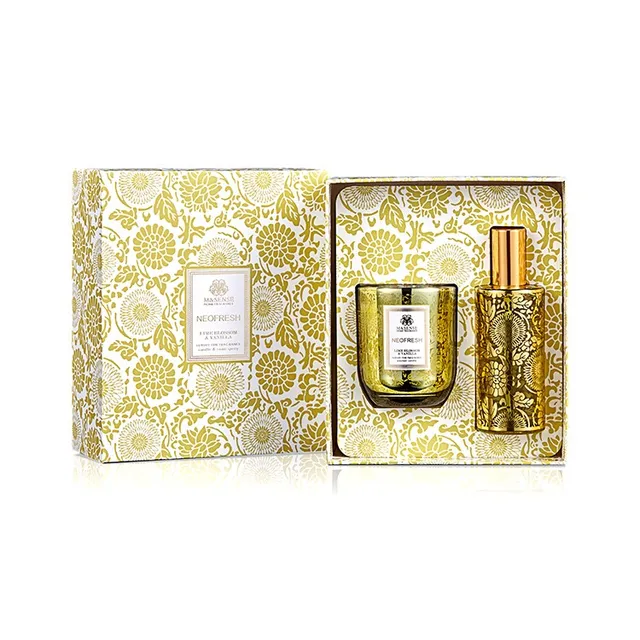 lavender & sage scented candle luxury gift with colorful box