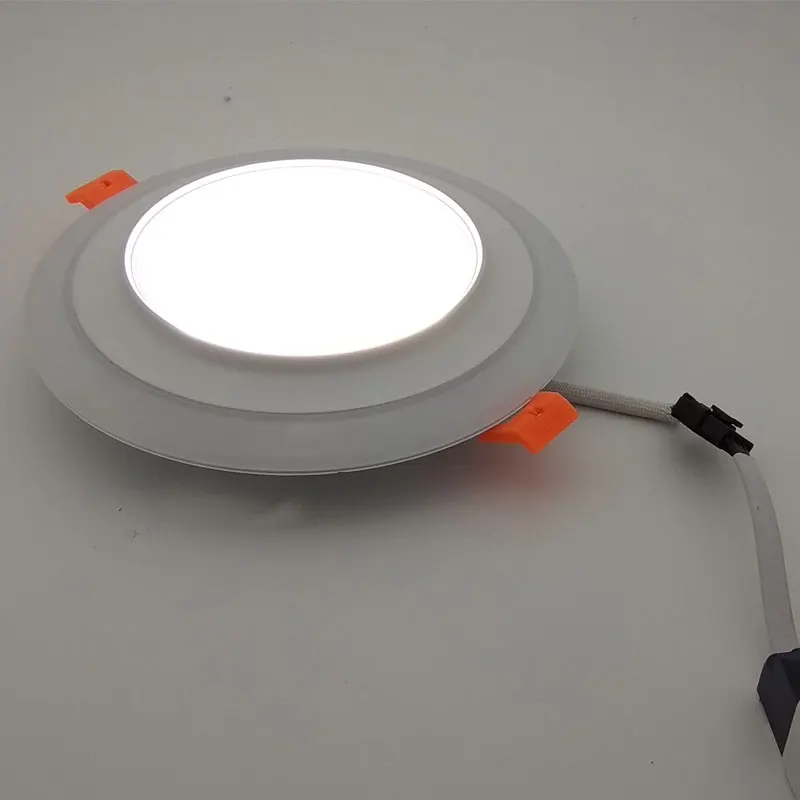 3+3w 6+3w 12+4w 18+6w Aluminium Round Slim Double Color Led Panel Light