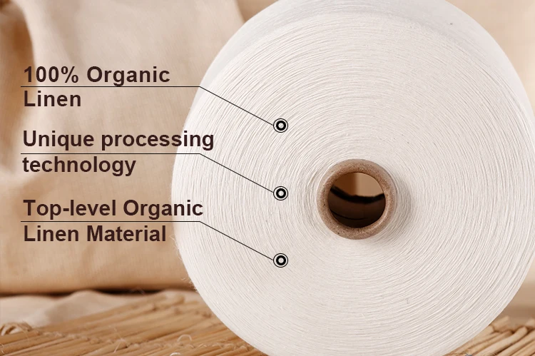GOTS certified 100% Organic Linen Yarn 20Nm for clothing