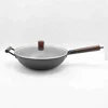 Non-Stick 30Cm Carbon Steel Wok With Wood Handle