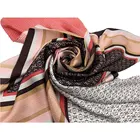 High Quality custom 100 digital Geometric Pattern Print Square Women Scarf Silk manufacture