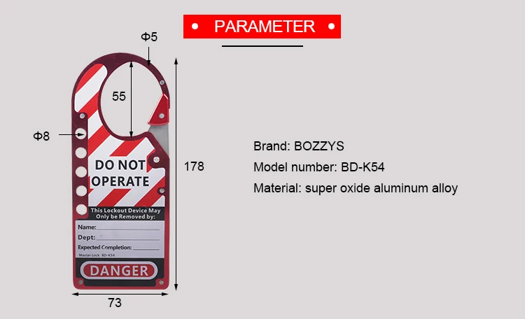 BOSHI New Product Aluminum Alloy Material Safety Lockout Hasp Valve Lockout