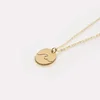 Simple Wave Symbol Necklace 14k Gold Plated Dainty Disc Charm Necklace Surfer Gift
