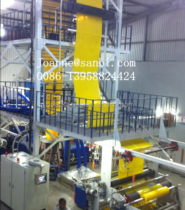 high speed Three layers co-extrusion film blowing machine with IBC system