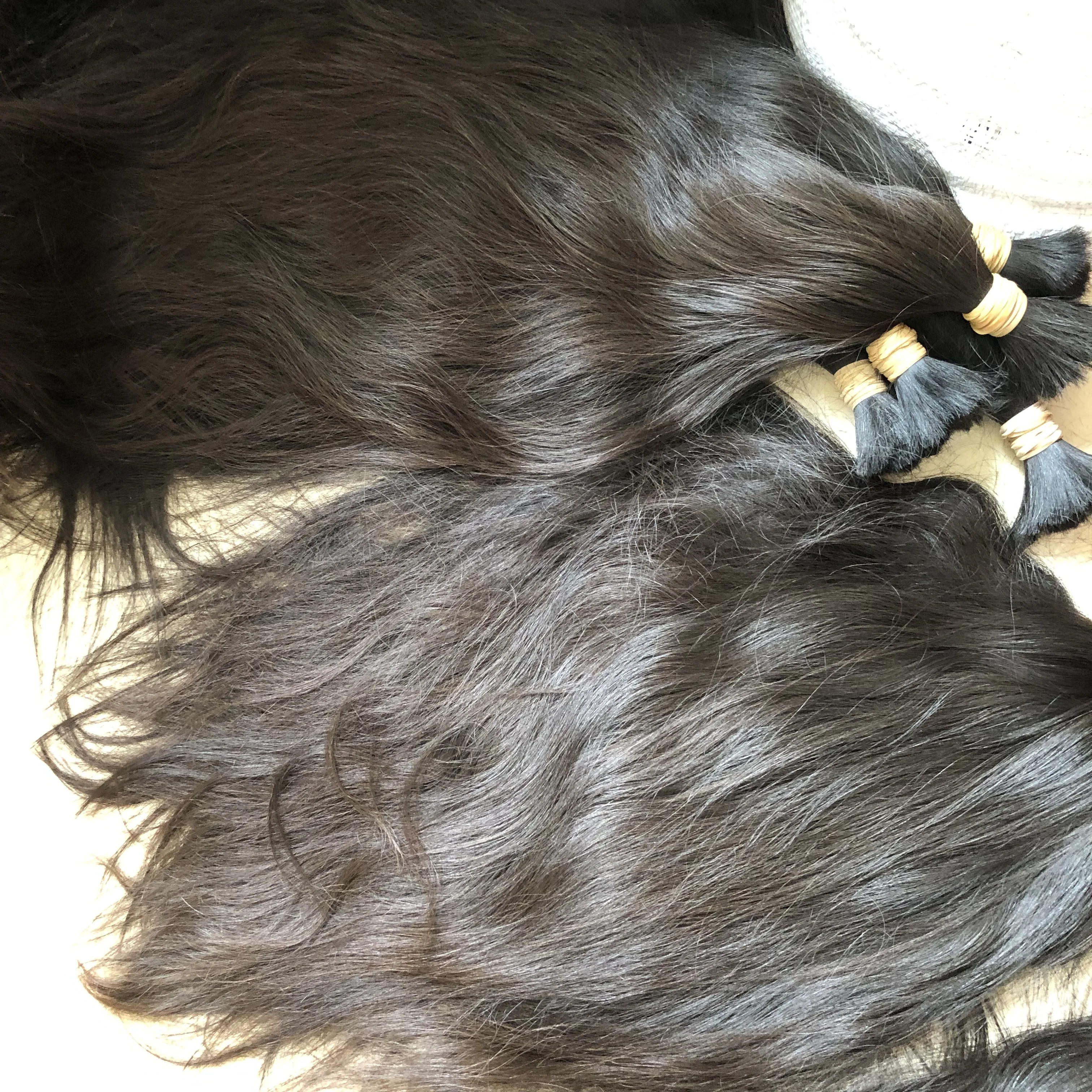100%natural remy human hair super double drawn straight hair bulk, 100% natural black color
100%natural remy human hair super double drawn straight hair bulk, 100% natural black color