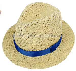 high quality paper straw fedora hat summer beach sunhat for sale