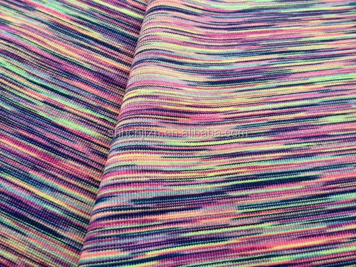 polyester espace fil teint spandex jersey tissu