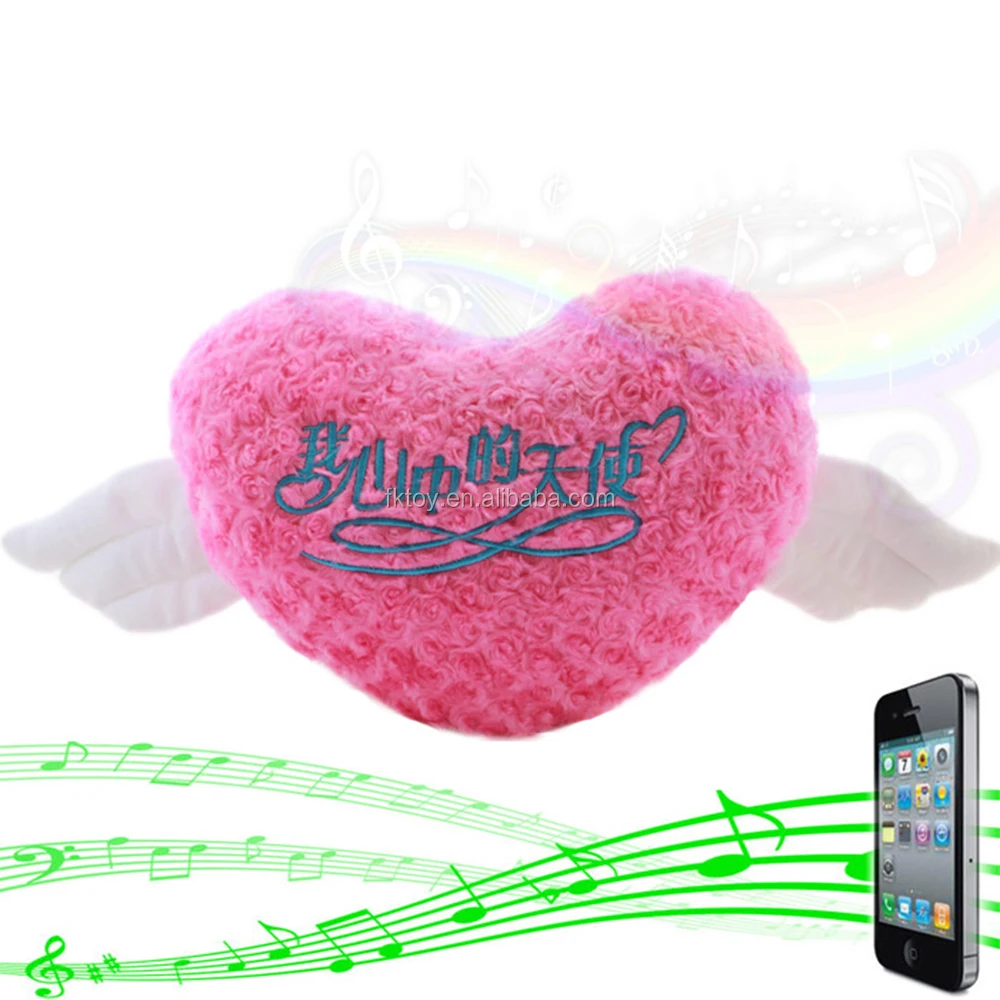 Promotion music l Lovely Heart Shaped Soft Wedding Cushion For Valentine Stuffed Heart Plush Toy