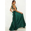 Wholesale Elegance dark green Satin dress Women backless Maxi Evening Dress