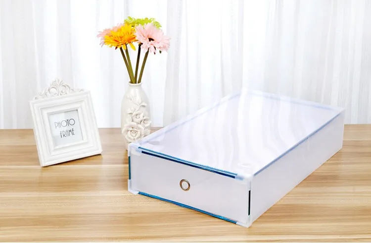 Atistic SFJ NEW Eco-Friendly Shoe Storage Box Case Transparent Plastic Storage Box Rectangle PP Shoe Organizer Thickened drawer Shoe Box (17)