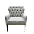 Wooden Fabric Hotel Lobby Relax Arm Chair Lounge