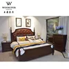 Manufacturer furniture upholstered solid wood red oak modern classic bed