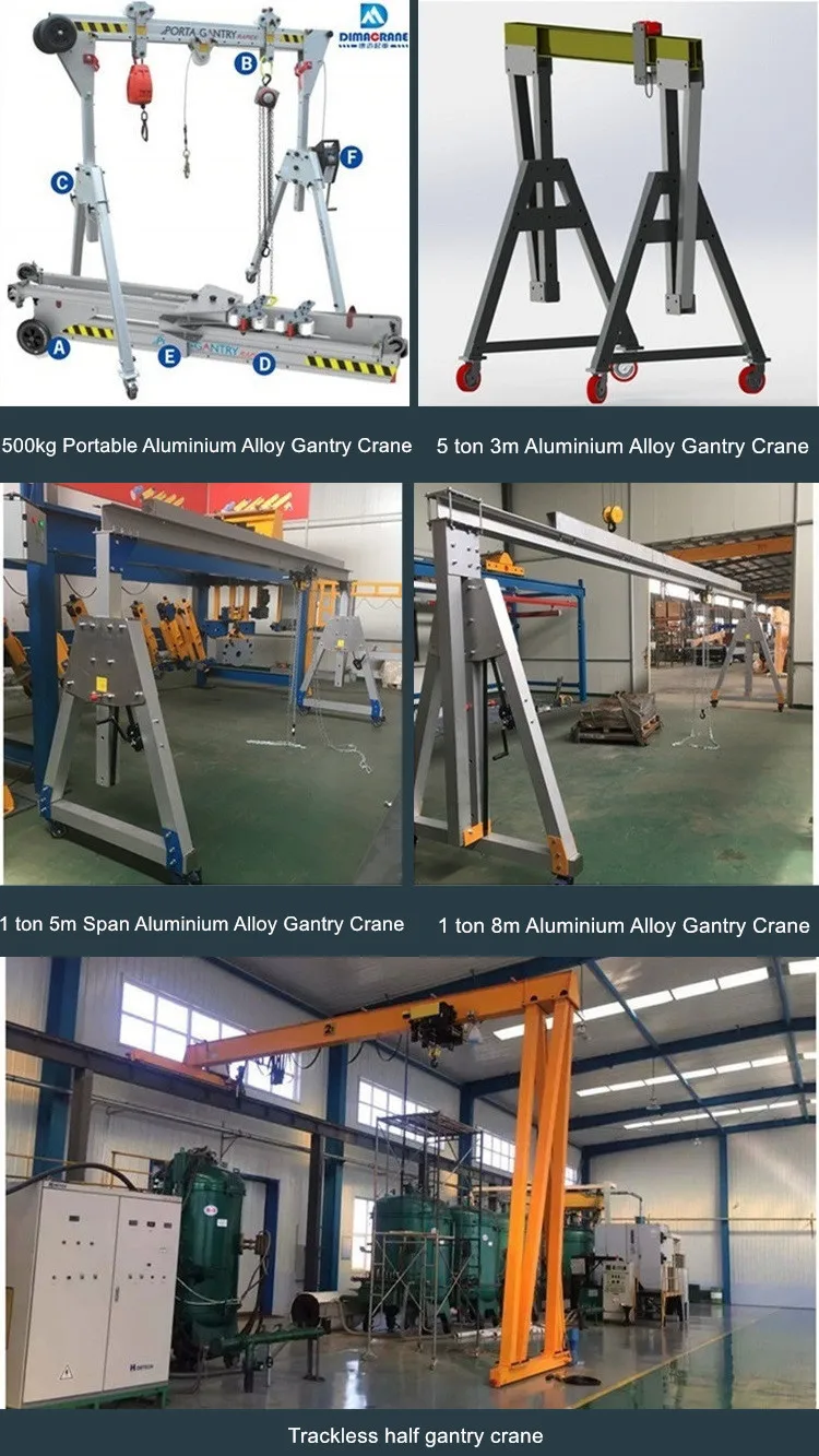 lifting Light duty Portable mobile mini Aluminum gantry crane 500kg 1 ton