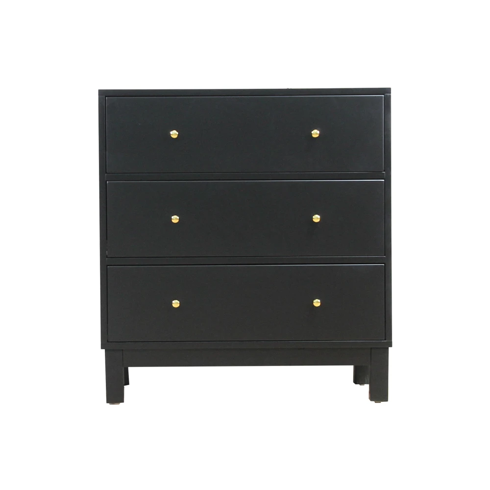 Mdf Matte Painted 3 Drawers Cheap Black Chest Of Drawers Buy