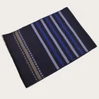 Silk scarf blue stripe High quality 100% pure silk jacquard scarf for men's ladies