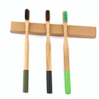 Round handle charcoal bristles Bamboo Toothbrush