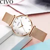 CIVO Fashion Wrist Watches For Women Luxury Diamond Bracelet Watch Waterproof Slim Steel Mesh Ladies Quartz Clock Relojes Mujer