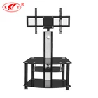 Living Room Furniture LCD TV Stand Modern Design Black Glass TV Stand