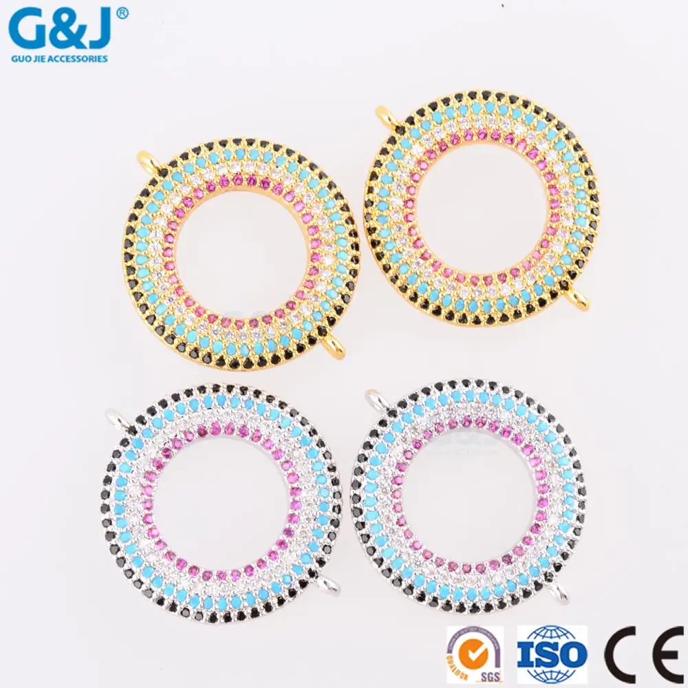 Guojie brand wholesale fashion high quality round ring shape jewelry brass charm pendant