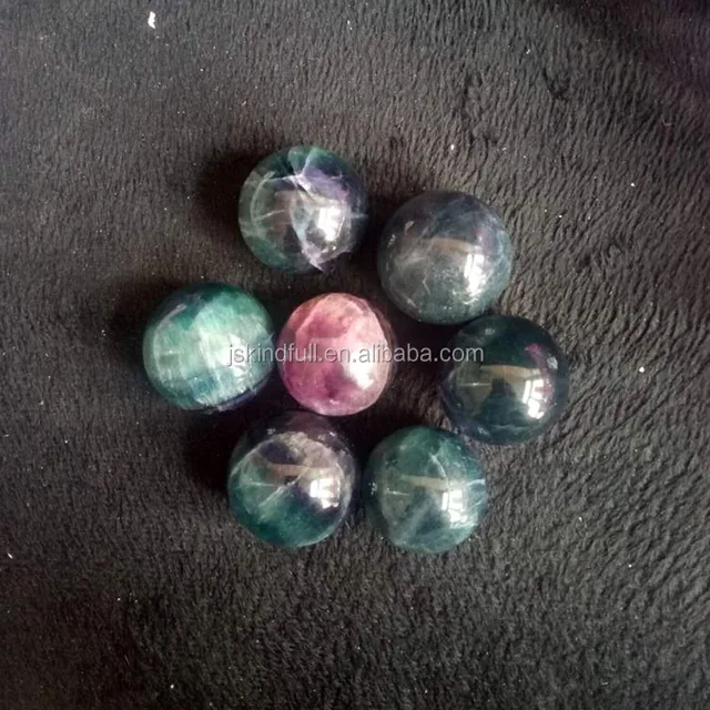 small sized natural rainbow fluorite quartz crystal ball spheres