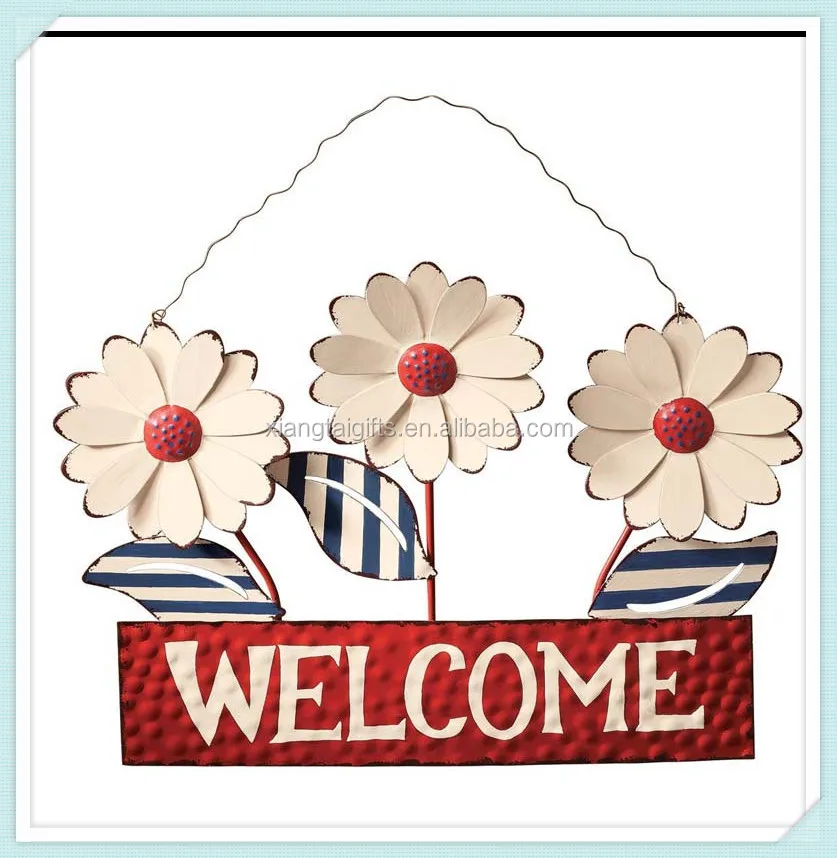 resin wall hanging flower welcome sign