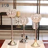 Candlestick Tall Hollow Out Crystal Glass Candle Holders Silver Gold Metal Lanterns Matching Cup Candelabra Centerpieces