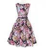 Walson bestdress Women 50s Retro Flower Print Rockabilly Party Ball Gown Pleated Swing Vest Dress S-2XL