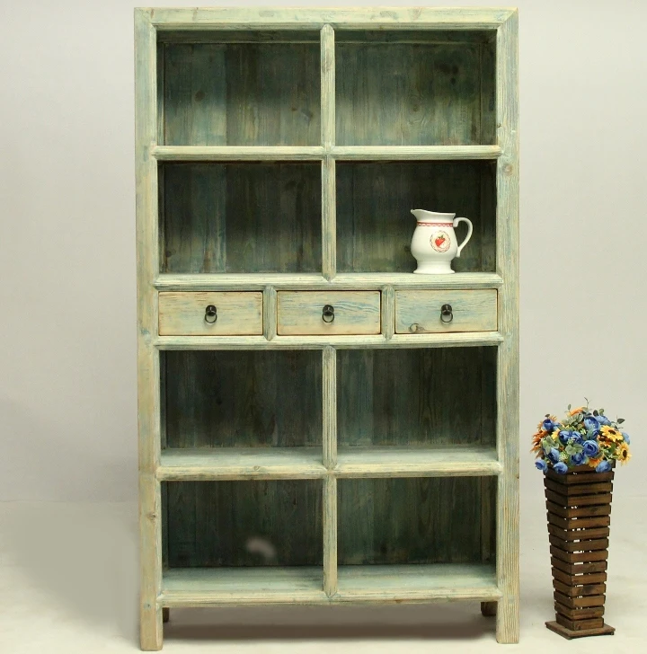 Antique recycle solid wood bookcase