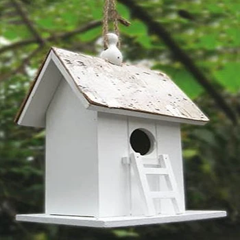 Simple Diy Wooden Birdhouse With Ladder And Hanging Hole View