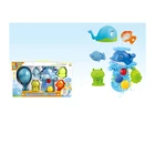 water flow animals green material toy bath in backyard WHALE