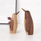 Nordic style home decore crafts wooden products wooden figures penguin as creative gift