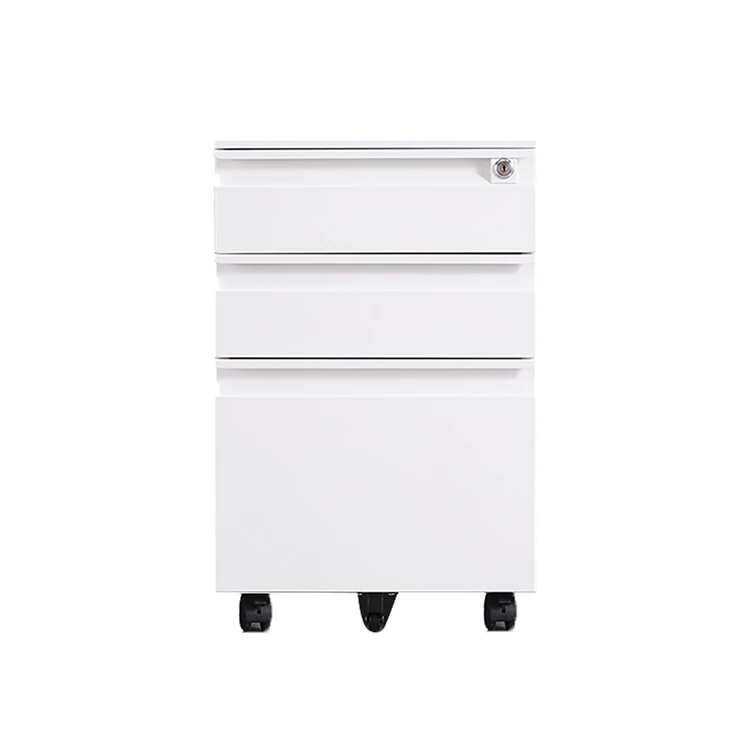 Office Furniture Metal Office Cabinet Mobile Black W 3 Drawer
