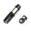 Hot Selling Aluminum alloy Rechargeable Telescopic Zoom COB LED Torch Light Flashlight With Pen Holder