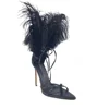 Wholesale sexy feather ankle women sandals lace up high high heels ladies sandals