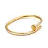 New Wholesale Cheap Fashion Stainless Steel Gold Love Bangle Diamond Nail Bracelet