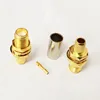 SMA Connector Female Jack nut RF Coax Crimp for RG58 ,RG142 ,RG400 ,LMR195 Cable Straight Goldplated NEW wire connector