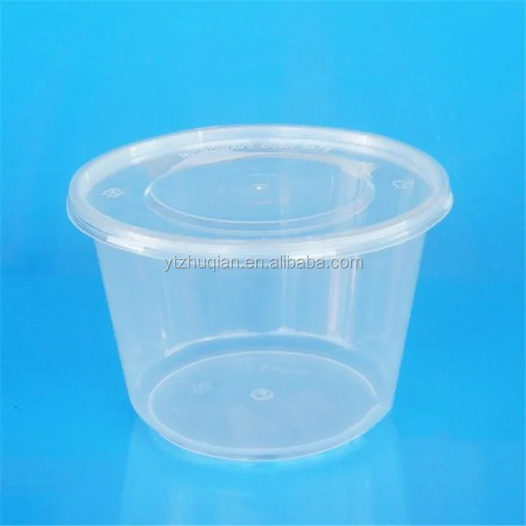 Round plastic disposable hot and cold container for soup take away box with lid