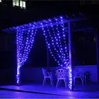 Indoor christmas decoration curtain wedding purple copper wire led string lights with adapter