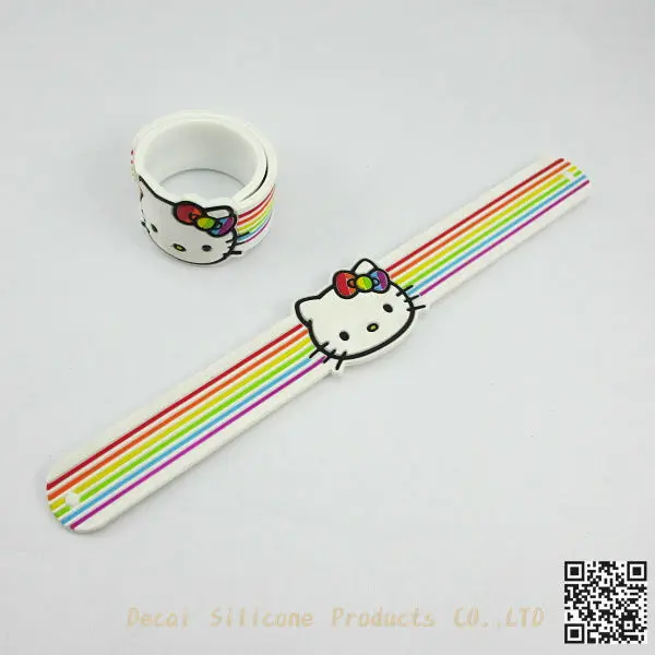 colors silicone rubber slap wristband bracelets