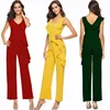 New Hot Summer Ruffles Overalls Sexy Casual Sleeveless Long Playsuits Rompers Women Club Jumpsuits