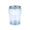 Custom round clear popcorn storage PVC plastic box with tin lid and bottom