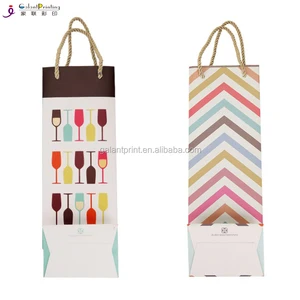 cheap custom printed full color wine gift bags wine bottle bag