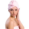 Soft towel quick dry hotel shower cap microfiber hair drying cap