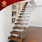 Metal Railings Wooden Staircase Deck Safety Rails Indoor Glass Railing Straight Stairs Decorative Straight Staircase
