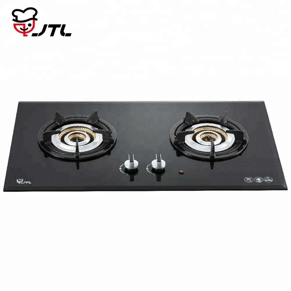 Wholesale Built In Tempered Glass Gas Stove 2 Double Burner Gas