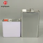 1 gallon /2 L tin container used to pack brake fluid, antifreeze and lubricant grease, empty can with plastic screw top