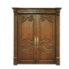 New malaysia solid wood door main entrance design double wooden main entrance door