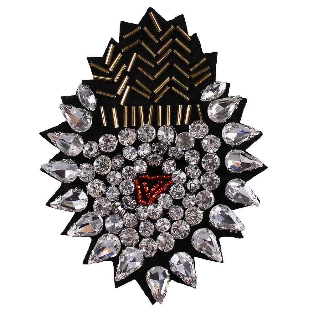 New Design Crystal Heart Rhinestones Beads Applique for Brooch Clothing Bags